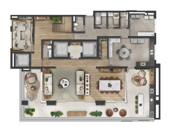 Florà Alphaville — planta duplex inferior 565 m²