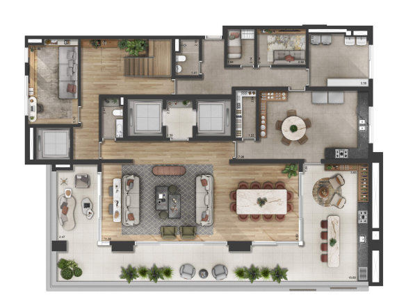 Florà Alphaville — planta duplex inferior 565 m² opção 1