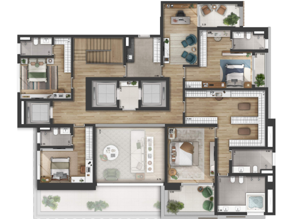 Florà Alphaville — planta duplex superior 565 m²