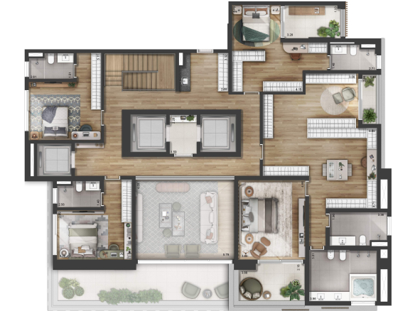 Florà Alphaville — planta duplex superior 565 m² opção 1