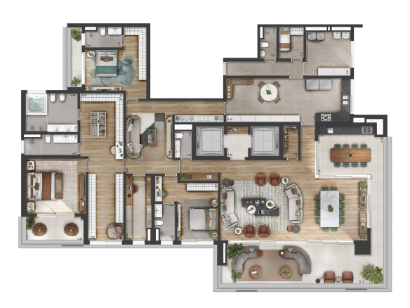 Florà Alphaville — planta opção 1 420 m²
