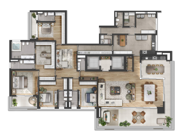 Florà Alphaville — planta tipo 420 m²