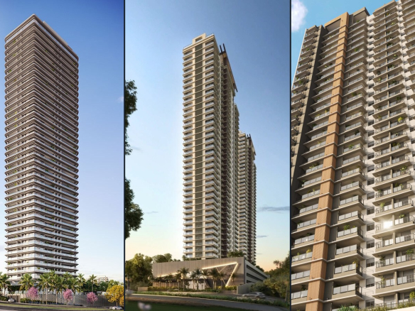 Comparativo visual das fachadas do Infinity, Eternity e NID Alphaville