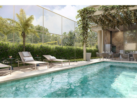 Espaço gourmet com piscina privativa do KA'A Home Boutique