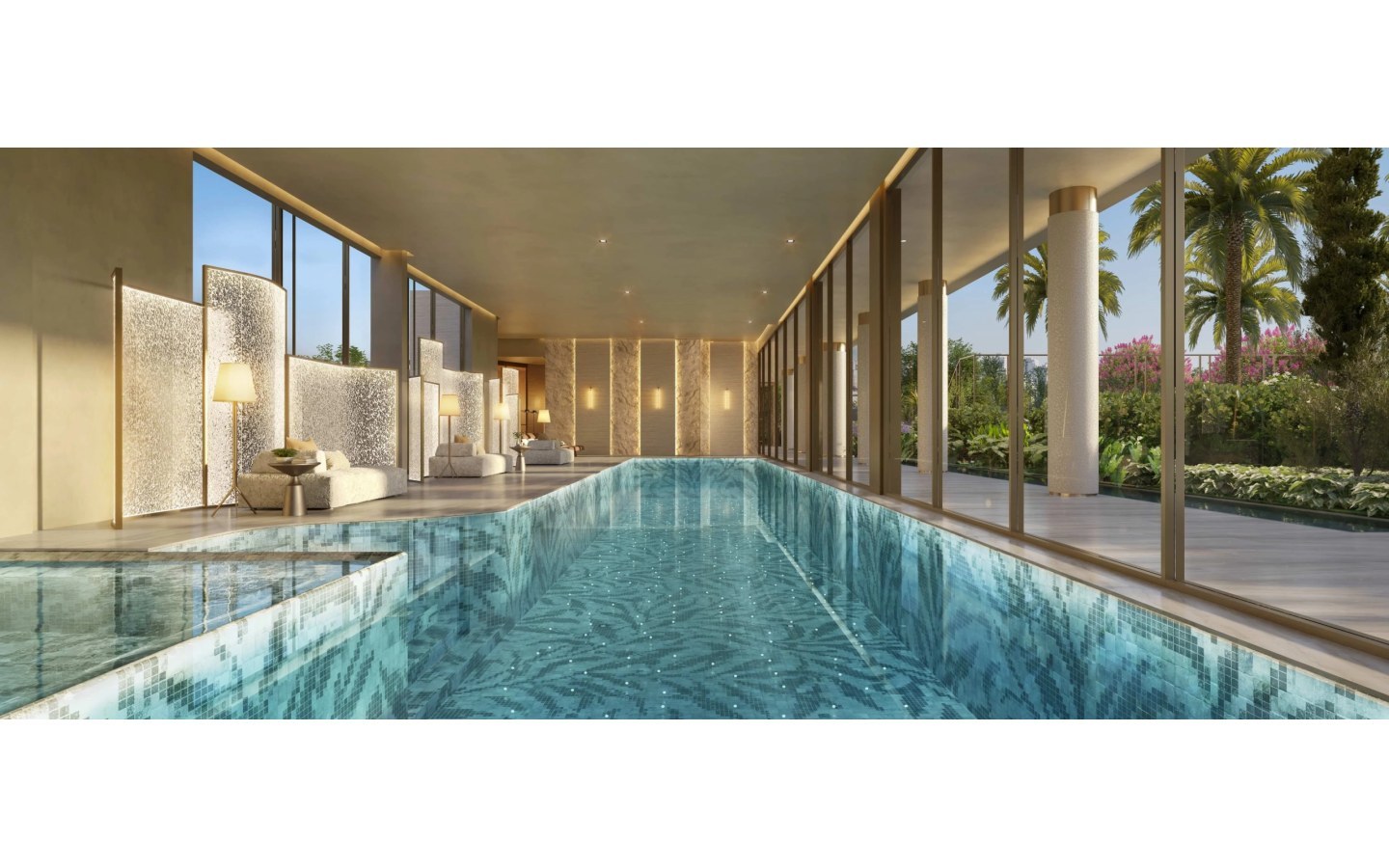 Piscina coberta com raia de 25 metros do La Galerie Moema