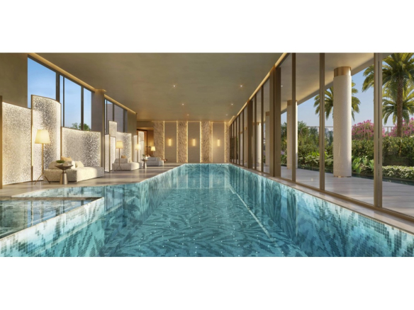 Piscina coberta com raia de 25 metros do La Galerie Moema