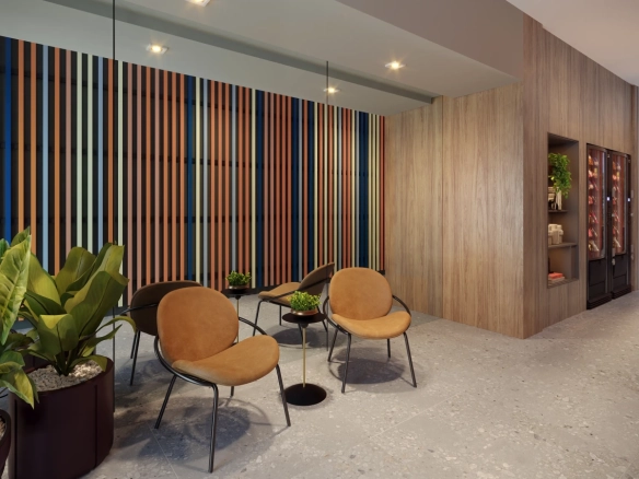 Lobby de acesso pela Rua Heitor Penteado no Madart