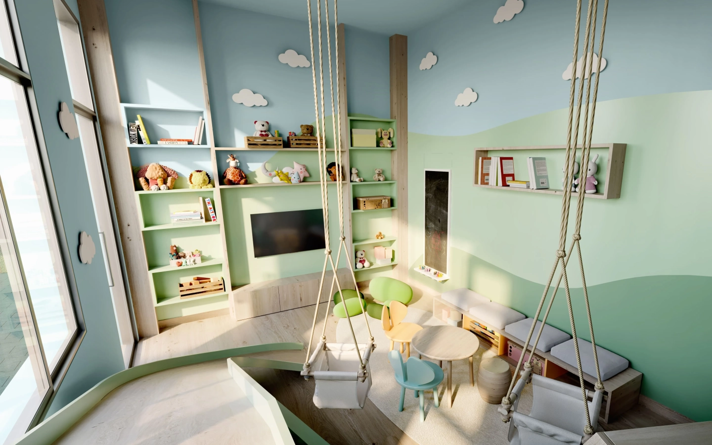 Moema by Cyrela – Brinquedoteca 1 1440×900 Perspectiva oficial da brinquedoteca do Moema by Cyrela