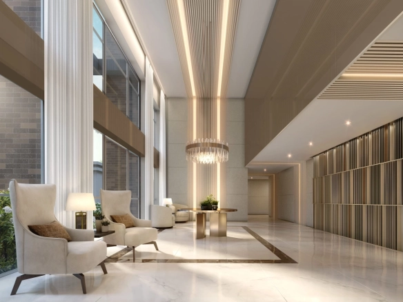 Perspectiva oficial do lobby do Moema by Cyrela