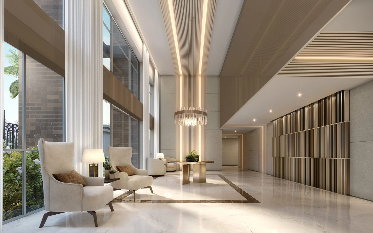 Moema by Cyrela – Lobby 1440×900 Perspectiva oficial do lobby do Moema by Cyrela