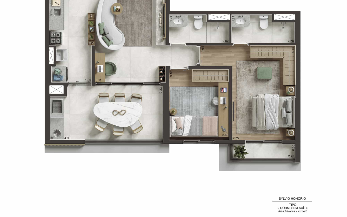 Planta do final 04 da Torre B no NID Alphaville