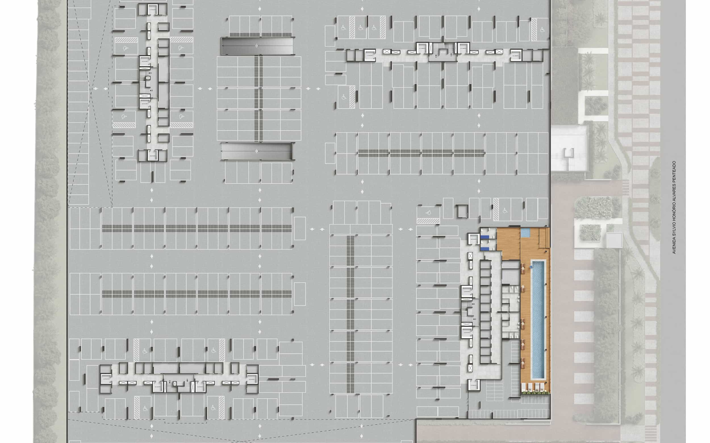 Implantação do térreo do NID Alphaville