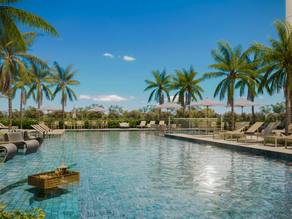 Piscina e torres do NID Alphaville