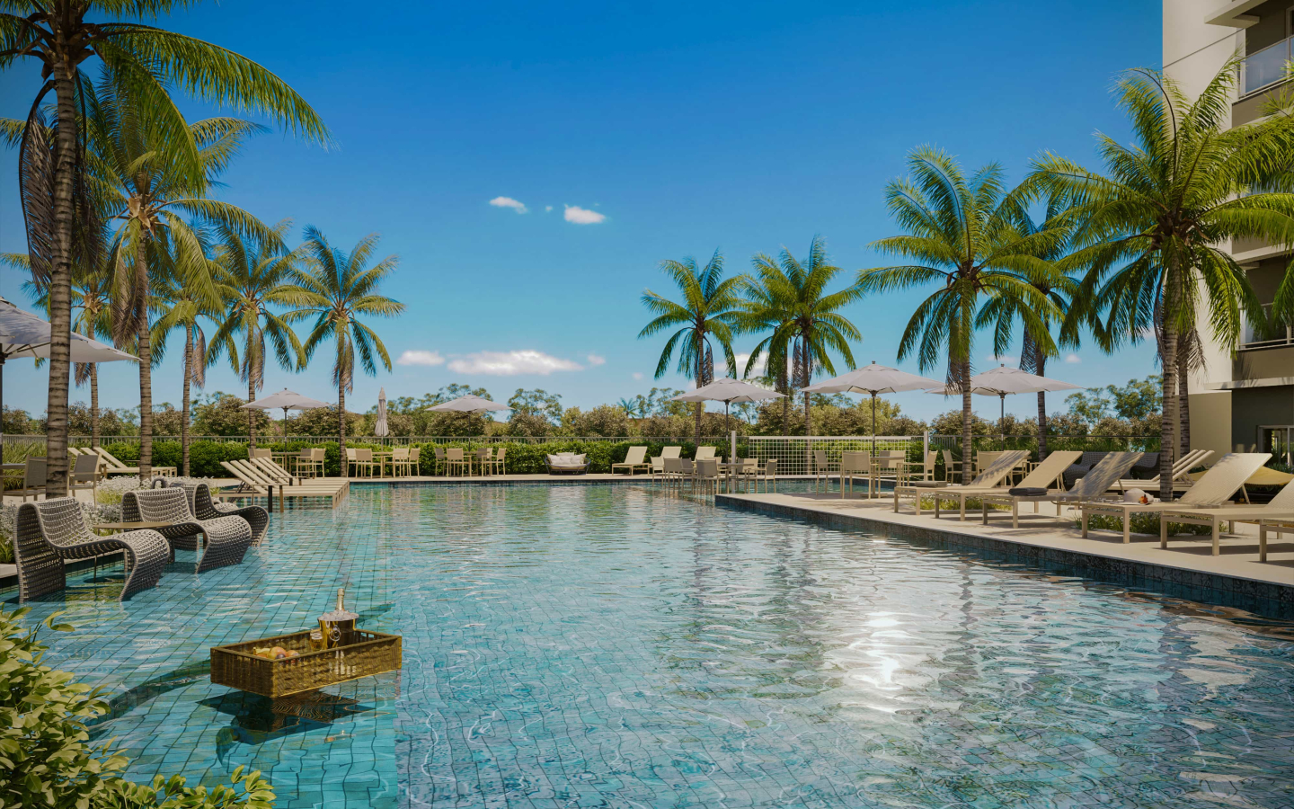 Piscina e torres do NID Alphaville