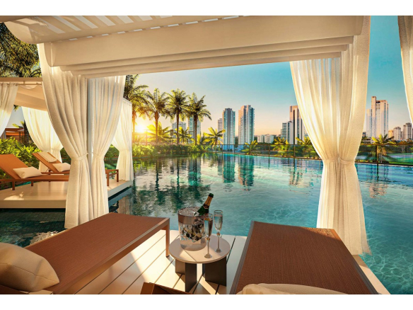 Oásis Home Resort em Alphaville — bangalô junto à piscina
