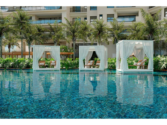 Oásis Home Resort em Alphaville — bangalôs da piscina