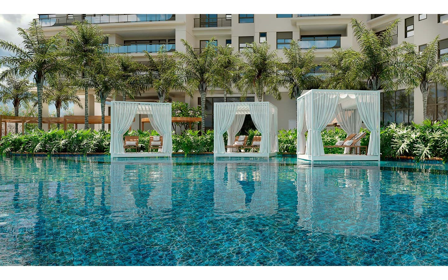 Oásis Home Resort em Alphaville — bangalôs da piscina