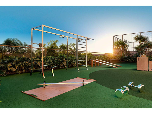 Oásis Home Resort em Alphaville — academia externa