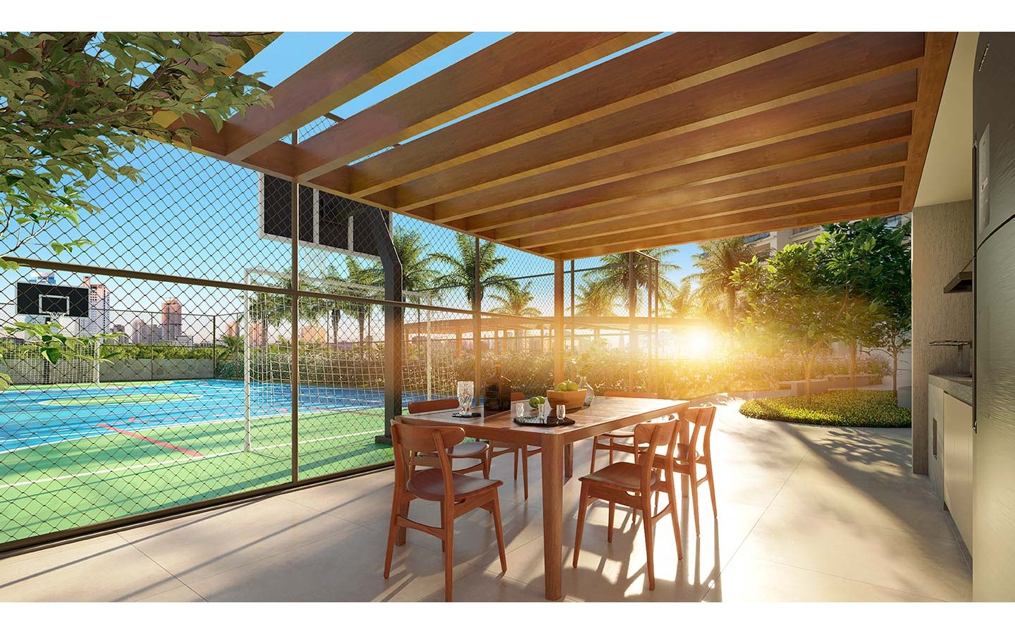 Oásis Home Resort em Alphaville — espaço gourmet com piscina privativa