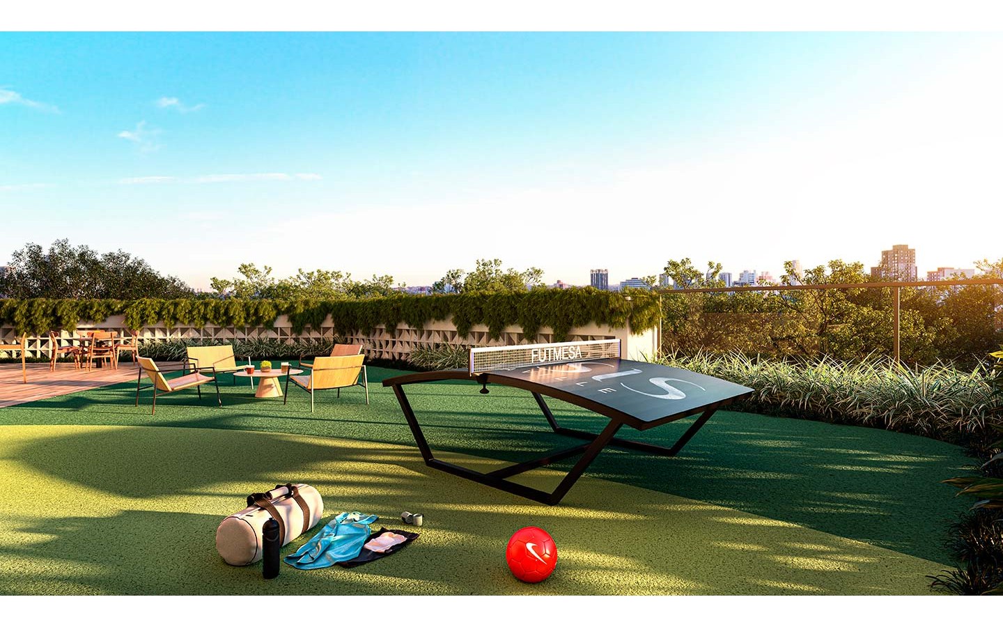Oásis Home Resort em Alphaville — área externa do sports bar