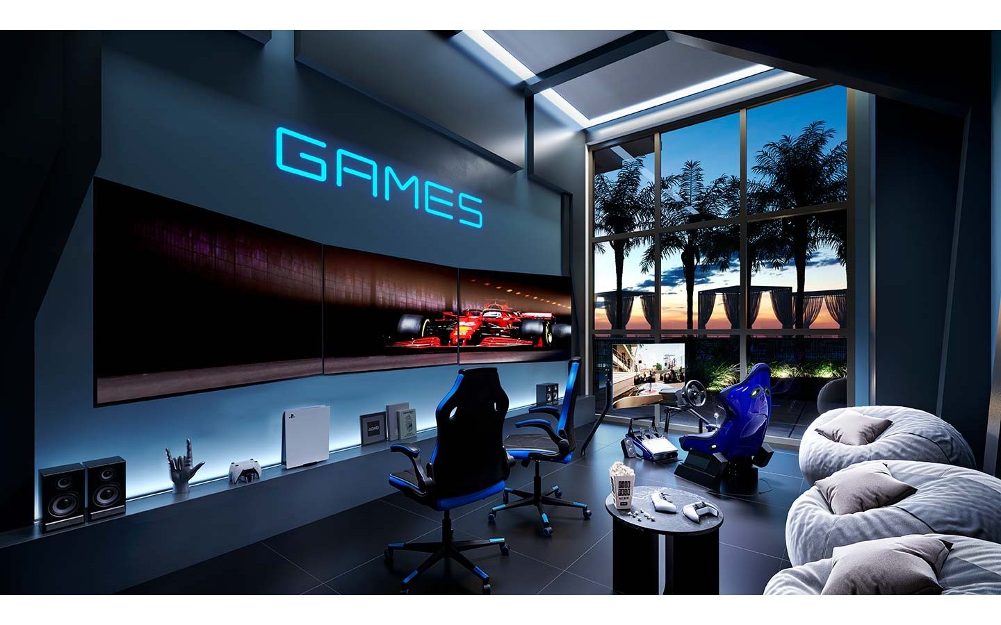 Oásis Home Resort em Alphaville — espaço games