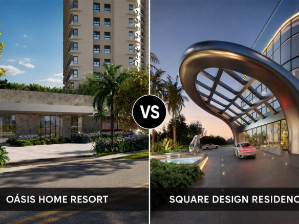 Comparativo entre as portarias do Oásis Home Resort e Square Design Residence