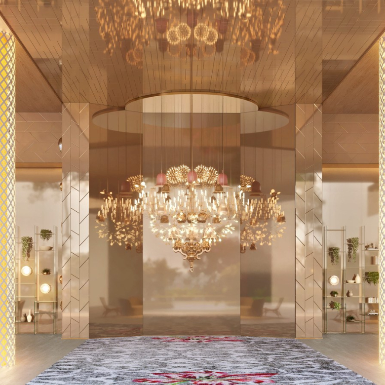 On The Sky Bela Cintra The Residences — On Bela Residences 71 m2 — perspectiva oficial do lobby