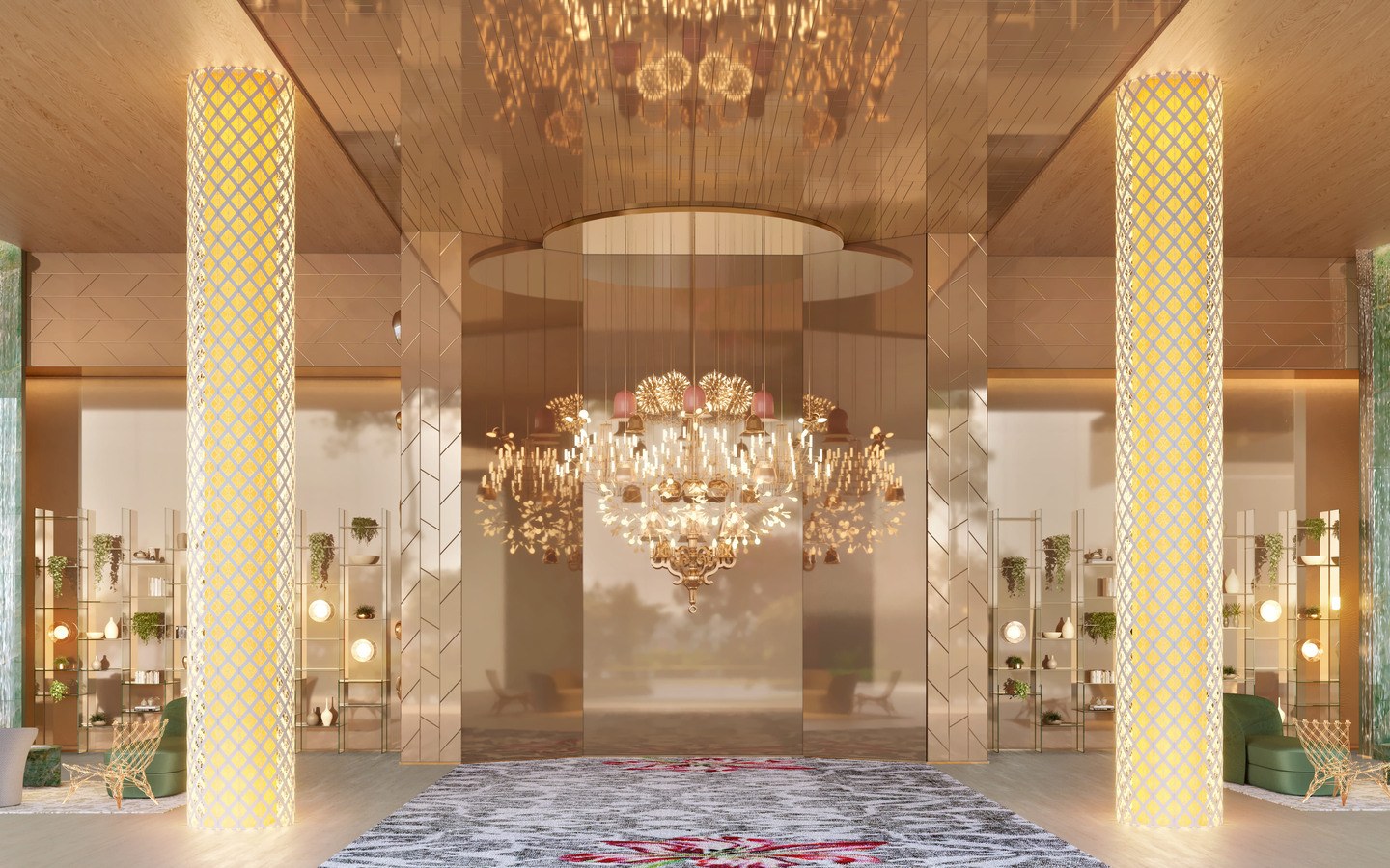 On The Sky Bela Cintra The Residences – Atendimento Especializado (11) 4237-8776 Primeira perspectiva do lobby do On The Sky Bela Cintra The Residences