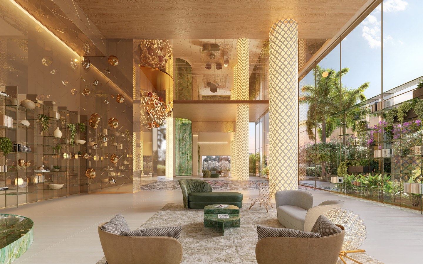 On The Sky Bela Cintra The Residences – Atendimento Especializado (11) 4237-8776 Segunda perspectiva do lobby do On The Sky Bela Cintra The Residences