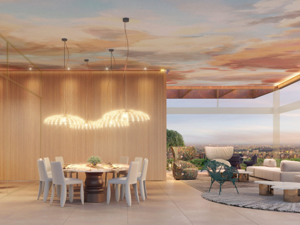 Espaço gourmet do On The Sky Bela Cintra The Residences