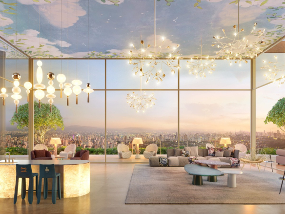 Salão de festas do On The Sky Bela Cintra The Residences