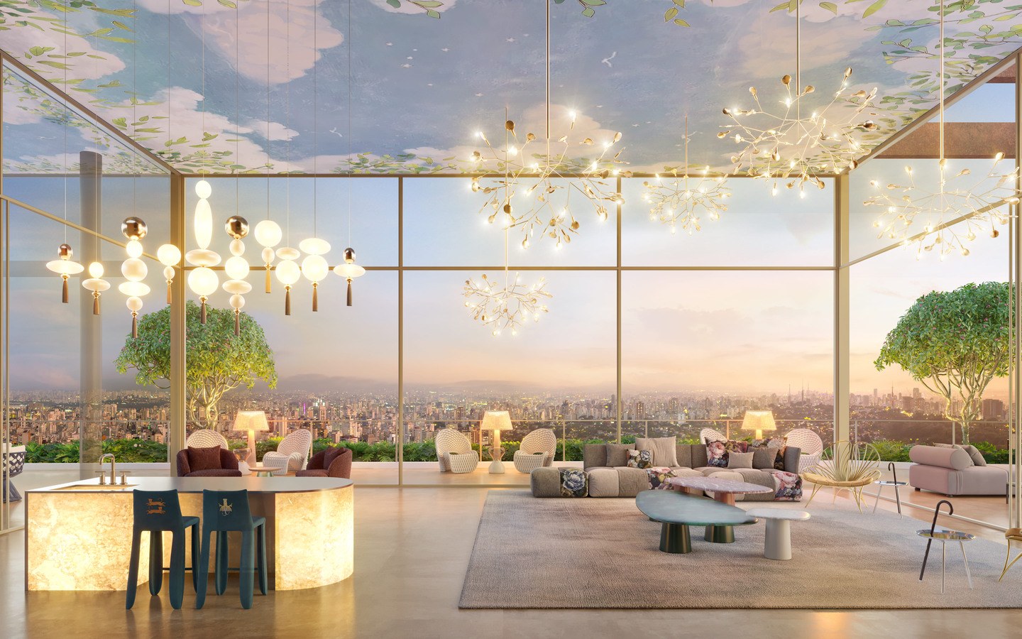 On The Sky Bela Cintra The Residences – Atendimento Especializado (11) 4237-8776 Salão de festas do On The Sky Bela Cintra The Residences