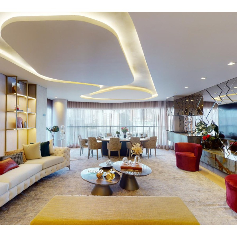 Living do decorado de 161 m² do On The Sky Cyrela by YOO