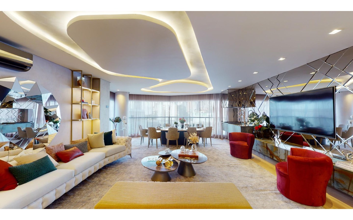 Living do decorado de 161 m² do On The Sky Cyrela by YOO