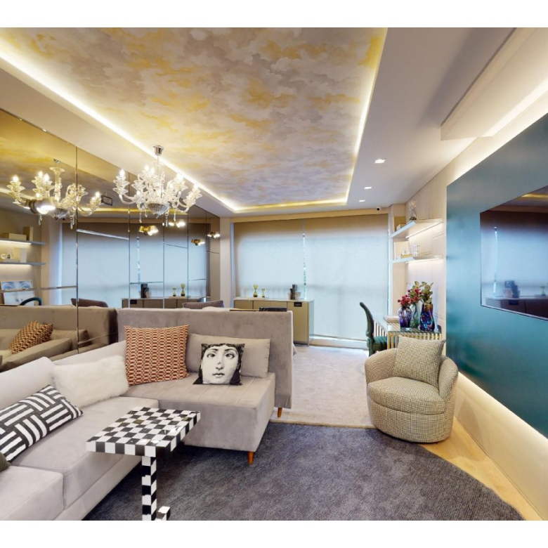 Living do decorado de 36 m² do On The Sky Cyrela by YOO