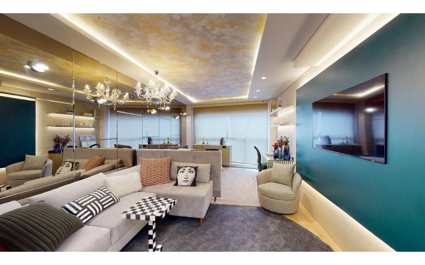 Living do decorado de 36 m² do On The Sky Cyrela by YOO