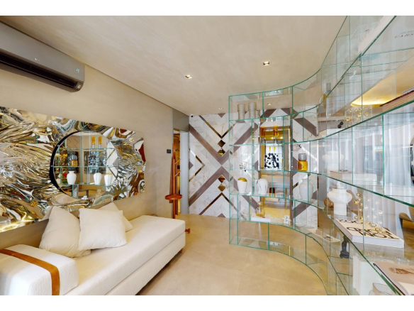 Segunda perspectiva do living de 77 m² do On The Sky Cyrela by YOO