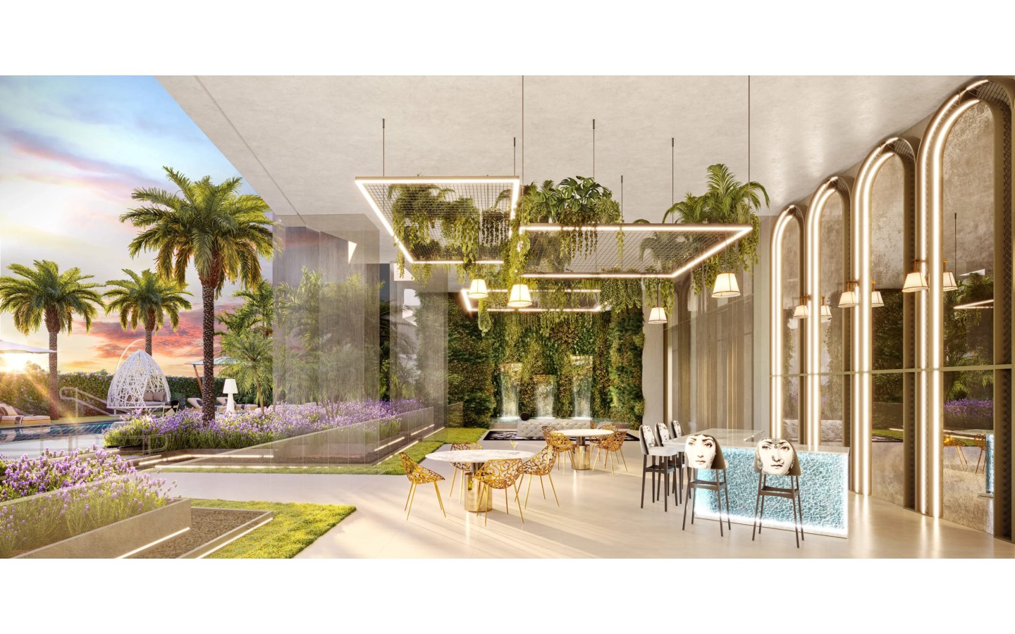 Lounge bar da piscina do On The Sky Cyrela by YOO