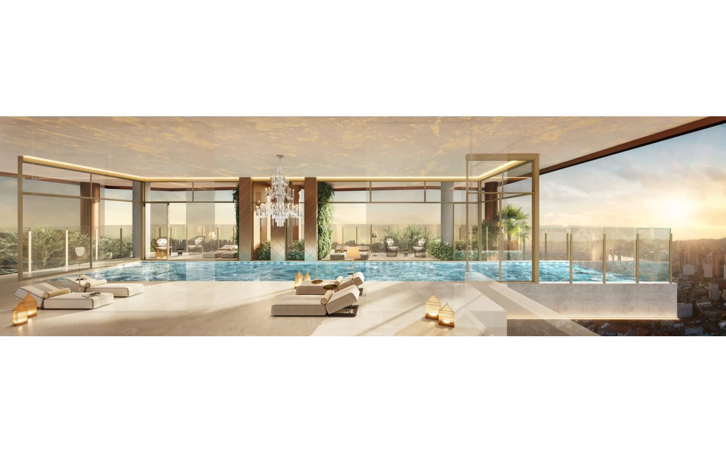 Piscina coberta do On The Sky Cyrela by YOO
