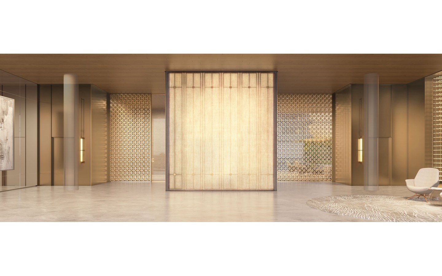 Lobby residencial do Portrait Parque do Ibirapuera