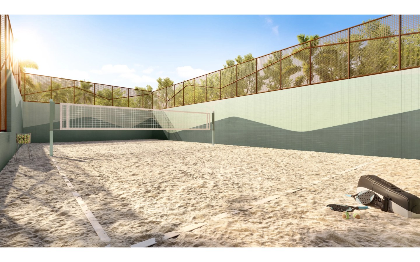 Quadra de beach tennis do Florà Alphaville