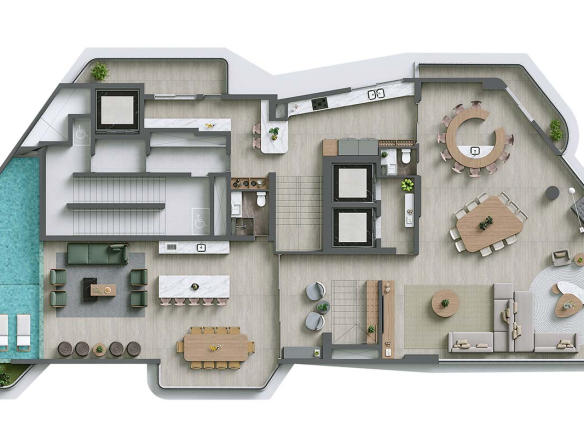 Desenho oficial do Signature Alphaville: cobertura duplex 633 m², piso superior