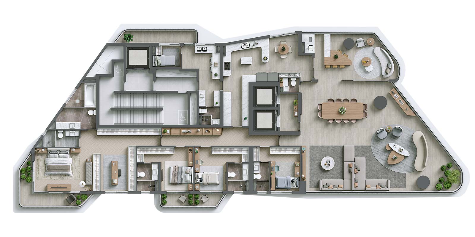 Planta oficial completa de 365 m² com quatro suítes do Signature Alphaville