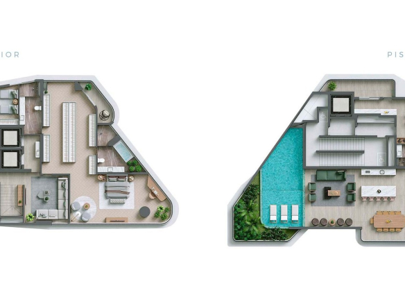 Planta da cobertura duplex de 633 m² do Signature Alphaville