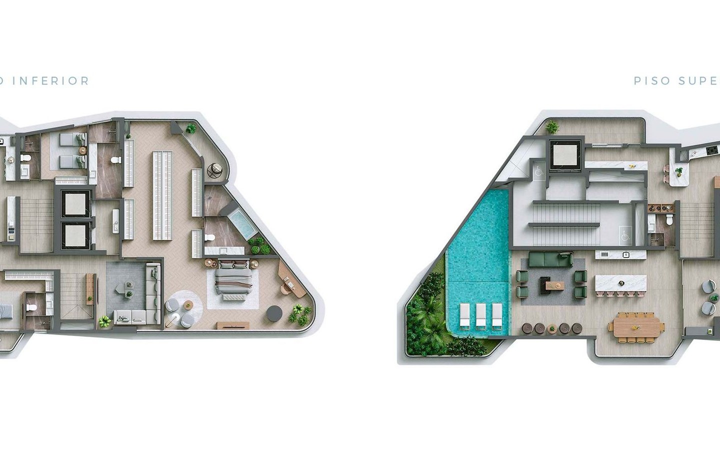 Planta da cobertura duplex de 633 m² do Signature Alphaville