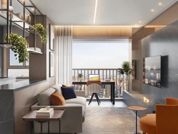 Living integrado do apartamento compacto do Soul Itapecuru