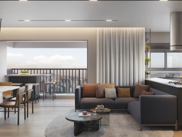 Soul Itapecuru: living decorado, identificado pela fonte como 83 m²