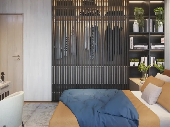 Soul Itapecuru: suíte master decorada, identificada pela fonte como 83 m²