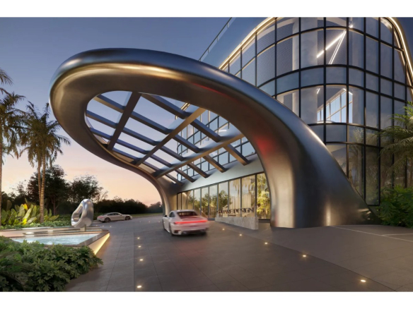 Square Design Residence em Alphaville — porte-cochère e acesso principal
