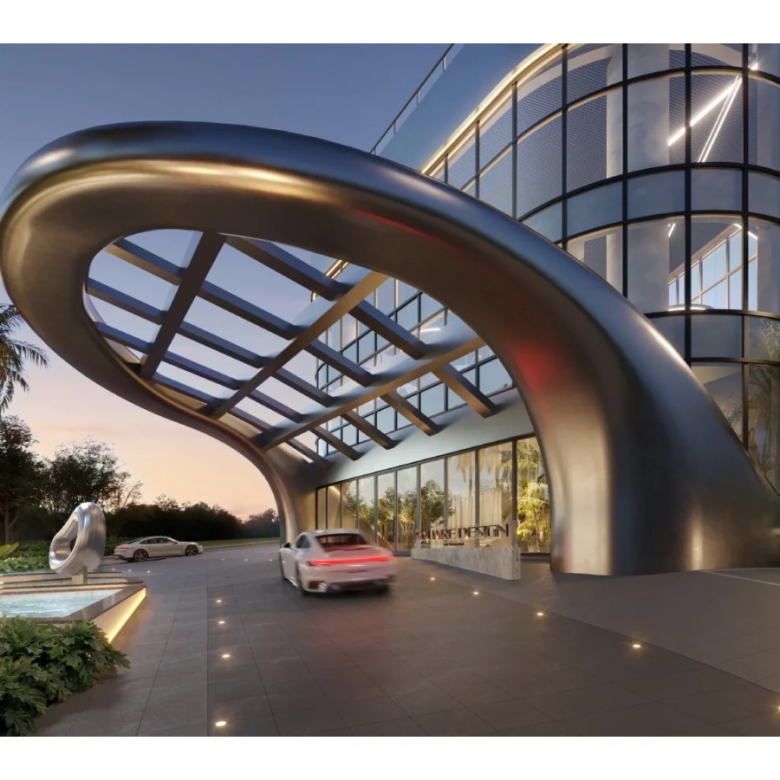 Square Design Residence em Alphaville — porte-cochère e acesso principal